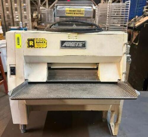 DESCRIPTION ANETS SDR-21 DOUBLE PASS DOUGH SHEETER. BRAND / MODEL: ANETS SDR-21 ADDITIONAL INFORMATION TESTED AND WORKING. LOCATION BAY 6 QTY 1