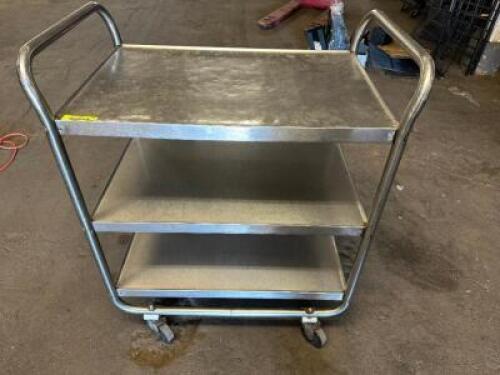 DESCRIPTION THREE TIER STAINLESS UTILITY CART. LOCATION BAY 6 QTY 1