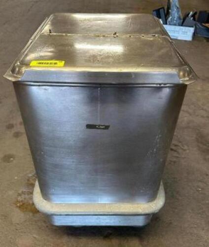 DESCRIPTION ROLL ABOUT STAINLESS INGREDIENTS BIN W/ LID. LOCATION BAY 6 QTY 1