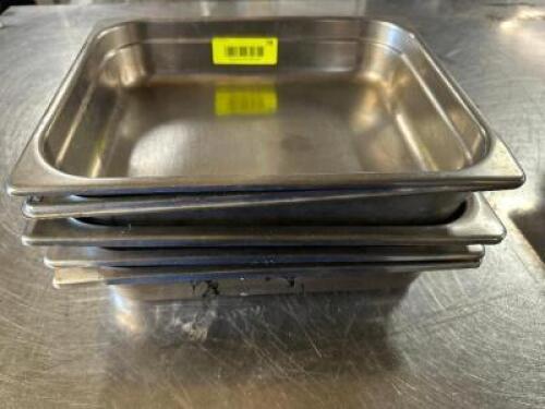 DESCRIPTION (5) 1/2 SIZE STAINLESS INSERTS ADDITIONAL INFORMATION 2" DEEP THIS LOT IS: SOLD BY THE PIECE LOCATION BAY 6 QTY 5