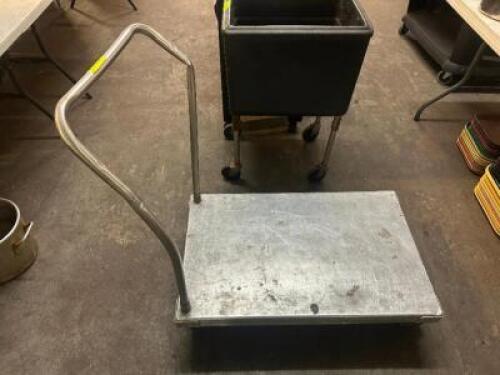 DESCRIPTION 36" FLAT BED WAREHOUSE CART W/ HAND RAIL SIZE 36" LOCATION BAY 6 QTY 1