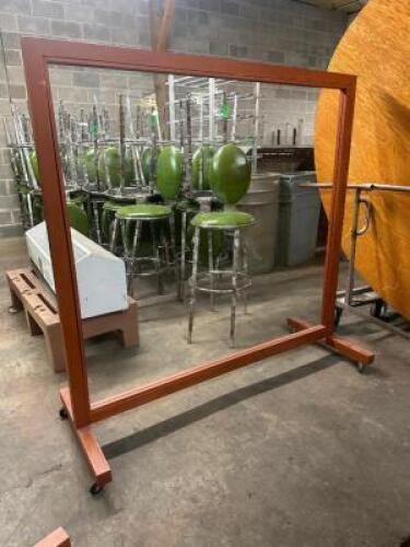 DESCRIPTION (3) 60" X 60" ROLL ABOUT PLEXI GLASS PARTITIONS W/ WOODEN FRAMES. ADDITIONAL INFORMATION COVID ERA PARTITIONS. THIS LOT IS: SOLD BY THE PI