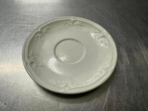 DESCRIPTION (40) 6" CHINA SAUCERS BRAND / MODEL: VILLEROY & BOCH THIS LOT IS: ONE MONEY SIZE 6" LOCATION BAY 6 QTY 1