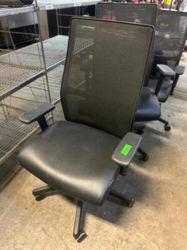 DESCRIPTION (3) HIGH BACK ROLL ABOUT BLACK OFFICE CHAIRS. THIS LOT IS: SOLD BY THE PIECE LOCATION BAY 6 QTY 3