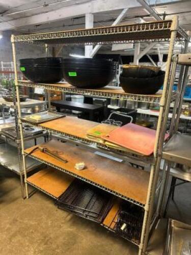 DESCRIPTION 60" X 18" FIVE TIER WIRE SHELF. ADDITIONAL INFORMATION CONTENTS ARE NOT INCLUDED SIZE 60" X 18" LOCATION BAY 6 QTY 1