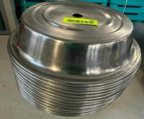 DESCRIPTION (12) STAINLESS PLATE COVERS. THIS LOT IS: SOLD BY THE PIECE LOCATION BAY 6 QTY 12