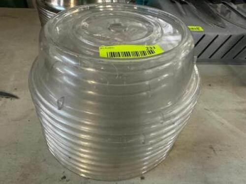 DESCRIPTION (8) CLEAR PLASTIC PLATE COVERS. THIS LOT IS: SOLD BY THE PIECE LOCATION BAY 6 QTY 8