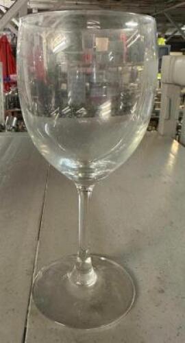 DESCRIPTION (25) WINE GLASSES. ADDITIONAL INFORMATION W/ GLASS RACK THIS LOT IS: SOLD BY THE PIECE LOCATION BAY 6 QTY 25