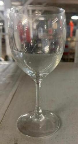 DESCRIPTION (25) WINE GLASSES. ADDITIONAL INFORMATION W/ GLASS RACK THIS LOT IS: SOLD BY THE PIECE LOCATION BAY 6 QTY 25