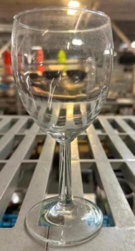 DESCRIPTION (25) WINE GLASSES. ADDITIONAL INFORMATION W/ GLASS RACK THIS LOT IS: SOLD BY THE PIECE LOCATION BAY 6 QTY 25