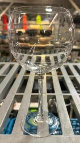 DESCRIPTION (16) WINE GLASSES. ADDITIONAL INFORMATION W/ GLASS RACK THIS LOT IS: SOLD BY THE PIECE LOCATION BAY 6 QTY 16