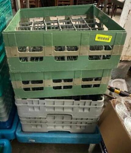 DESCRIPTION (3) ASSORTED GLASS RACKS W/ DOLLY. THIS LOT IS: ONE MONEY LOCATION BAY 6 QTY 1