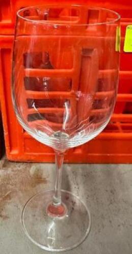 DESCRIPTION (25) WINE GLASSES. ADDITIONAL INFORMATION W/ GLASS RACK THIS LOT IS: SOLD BY THE PIECE LOCATION BAY 6 QTY 5
