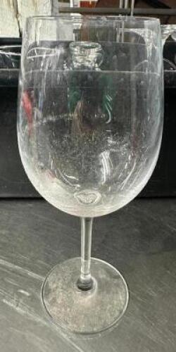 DESCRIPTION (12) WINE GLASSES. ADDITIONAL INFORMATION W/ GLASS RACK THIS LOT IS: SOLD BY THE PIECE LOCATION BAY 6 QTY 12