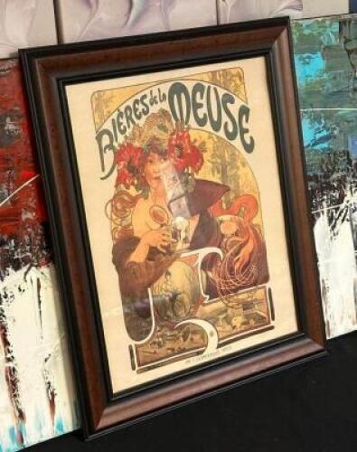 FRAMED FRENCH BEER POSTER ART
