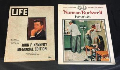 VINTAGE LIFE MAGAZINE / JFK DEATH AND VINTAGE NORMAN ROCKWELL ART BOOK
