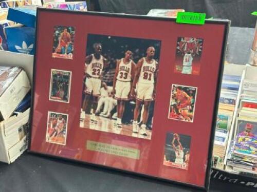 VINTAGE 95-96 CHICAGO BULLS BASKETBALL CARD PLAQUE
