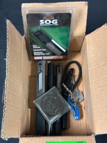 ASSORTED MULTI TOOL, POCKET KNIFES AND SOG TOOLS