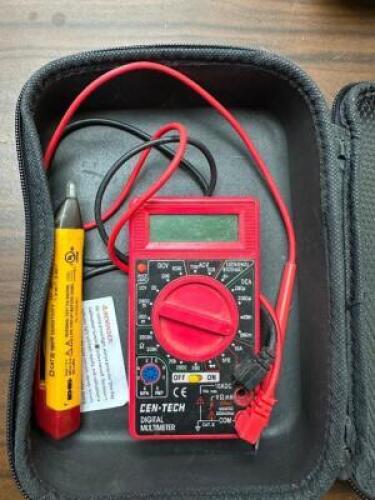 CEN-TEC DIGITAL MULTIMETER WITH CASE.