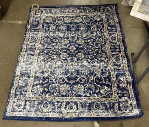 3'11" X 5'7" BLUE AREA RUG