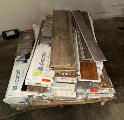 ONE PALLET OF ASSORTED COLORED VINYL FLOORING
