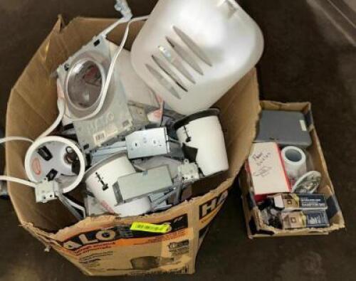 ASSORTED ELECTRICAL BOXES AND LIGHTS
