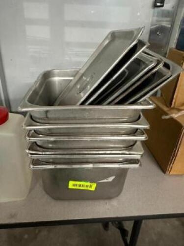 (6)- STAINLESS STEEL INSERTS WITH LIDS