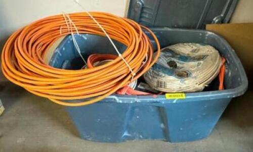ONE TOTE OF ASSORTED ELECTRICAL WIRING