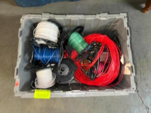 ONE TOTE OF ASSORTED ELECTRICAL WIRING