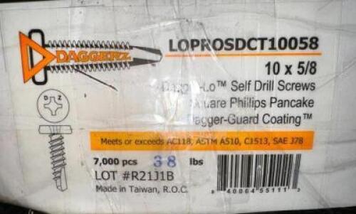ONE BOX OF 5/8" SELF DRILL SCREWS