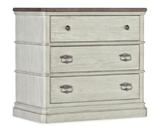 DANISH WHITE THREE DRAWER NIGHT STAND