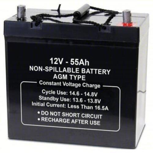 DESCRIPTION: (2) SEALED LEAD ACID BATTERY BRAND/MODEL: PRODUCT NUMBER #2UKL5 INFORMATION: 12V DC, 55 AH CAPACITY, 8.27 IN HT, 5.44 IN WD, 9.06 IN DP R