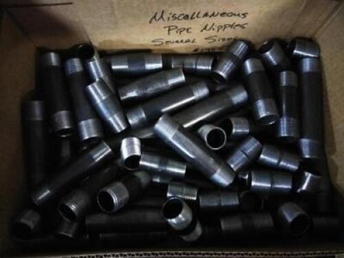 DESCRIPTION: (1) BOX OF APPROX (50) MISC PIPE NIPPLESINFORMATION: MANY SIZESRETAIL$: $175.00 TOTALQTY: 1