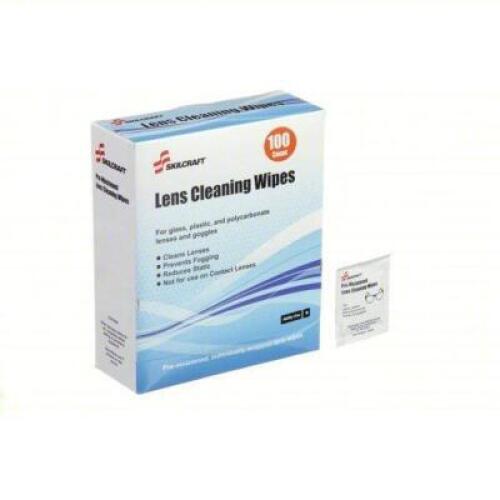 DESCRIPTION: (10) BOXES OF (100) LENS CLEANING TISSUES BRAND/MODEL: SKILCRAFT #55MP89 INFORMATION: PRE-MOISTENED, INDIVIDUALLY WRAPPED RETAIL$: $11.3