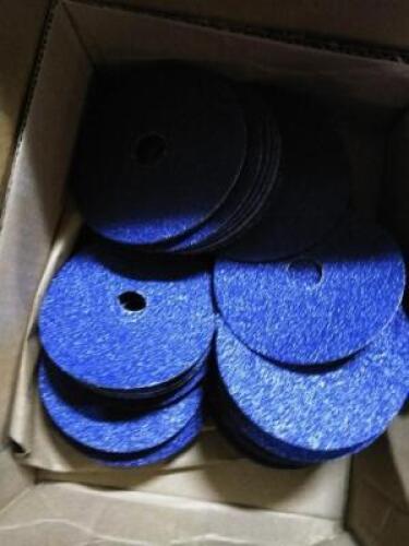 DESCRIPTION: (1) BOX OF (36) GRIT FIBER DISCS INFORMATION: 2 DIFFERENT SIZES RETAIL$: $75.00 EA QTY: 1