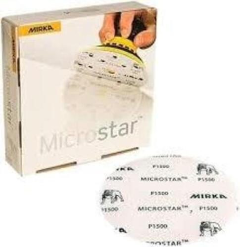 DESCRIPTION: (10) BOXES OF (50) MICROSTAR GRIP DISCS BRAND/MODEL: MIRKA #FM-608-1500 INFORMATION: GRIT P1500 SIZE: 3" RETAIL$: $31.59 EA QTY: 10