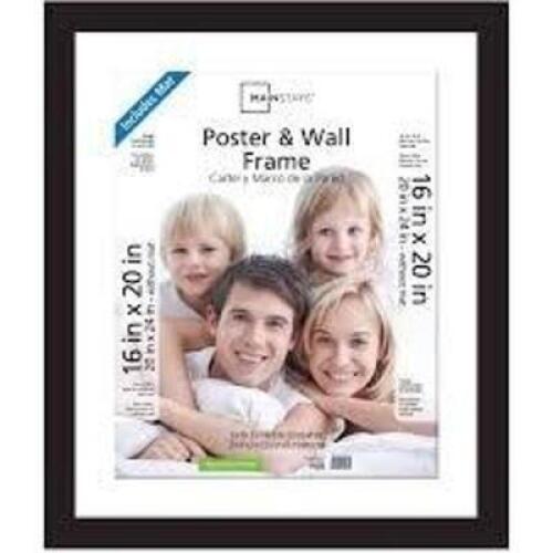 DESCRIPTION: (1) POSTER FRAME BRAND/MODEL: MAINSTAYS INFORMATION: BLACK SIZE: 20X24 RETAIL$: $24.51 EA QTY: 1