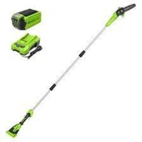 DESCRIPTION: (1) CORDLESS POLE SAW BRAND/MODEL: GREENWORKS #1403702 SIZE: 8" RETAIL$: $180.00 EA QTY: 1