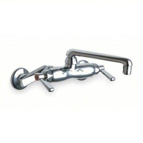 DESCRIPTION: (1) SINK FAUCET, WALL MOUNTED BRAND/MODEL: CHICAGO FAUCETS #3TFH5 INFORMATION: CHROME PLATED, FULL FLOW, 2.2 GPM FLOW RATE SIZE: 6" SPOUT