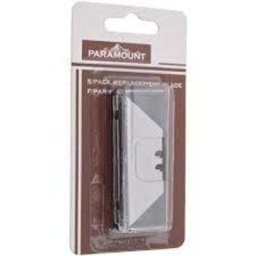 DESCRIPTION: (1) CASE OF (25) PACKS OF (5) REPLACEMENT KNIFE BLADES BRAND/MODEL: PARAMOUNT RETAIL$: $60.00 EA QTY: 1
