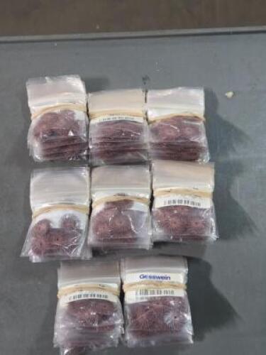 DESCRIPTION: (8) BUNDLES OF (10) SUNBURST RADIAL DISC, 5 PER PACK BRAND/MODEL: 3M 145-1505 SIZE: 3/4" RED 220 GRIT RETAIL$: $540.00 QTY: 8