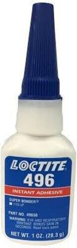 DESCRIPTION: (6) INSTANT ADHESIVE BRAND/MODEL: LOCTITE 496 SIZE: 1 OZ RETAIL$: $36.00 EA QTY: 6