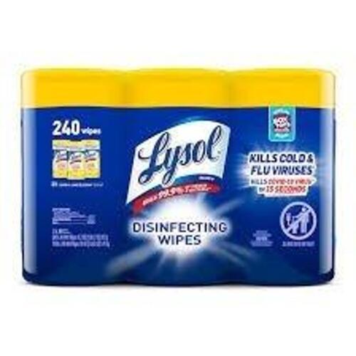 DESCRIPTION: (6) DISINFECTING WIPES BRAND/MODEL: LYSOL INFORMATION: LEMON, RETAIL$: $10.00 EA QTY: 6