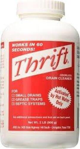 DESCRIPTION: (6) DRAIN CLEANER, ODORLESS BRAND/MODEL: THRIFT SIZE: 2 LBS RETAIL$: $40.00 EA QTY: 6