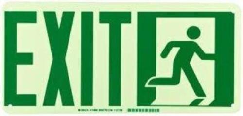 DESCRIPTION: (4) EXIT SIGN GLOW IN THE DARK BRAND/MODEL: BRADY #Y1221369 SIZE: 7X15 RETAIL$: $47.98 EA QTY: 4