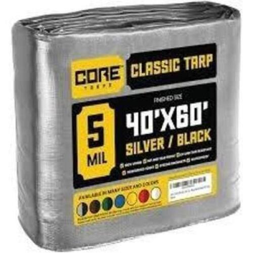 DESCRIPTION: (1) HEAVY DUTY TARP BRAND/MODEL: VALUE COLLECTION #00228205 INFORMATION: SILVER / BLACK SIZE: 40' X 60' RETAIL$: $592.30 EA QTY: 1