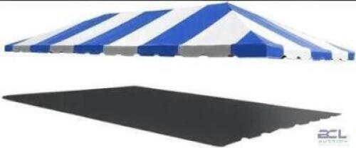 15X15 BLUE/WHITE TOP WEST COAST FRAME TENT #435