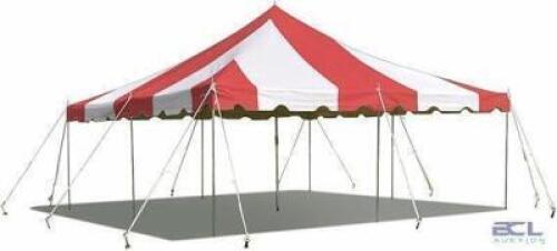 20X20 RED/WHITE TOP WEST COAST FRAME TENT #441