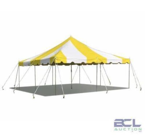 20X40 YELLOW/WHITE TOP WEST COAST FRAME TENT #443