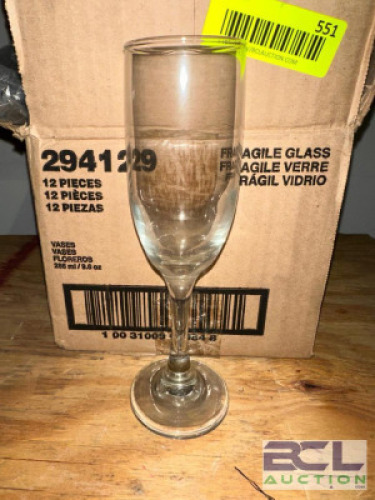 ONE CASE OF 13OZ CHAMPAGNE FLUTES